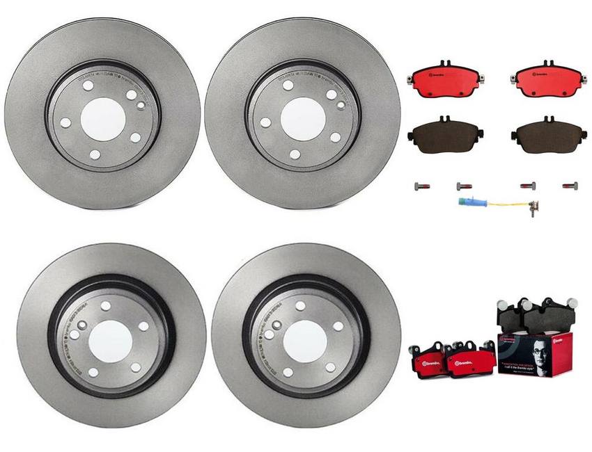 Mercedes Brakes Kit - Pads & Rotors Front and Rear (295mm/295mm) (Ceramic) 246423011207 - Brembo 3807560KIT